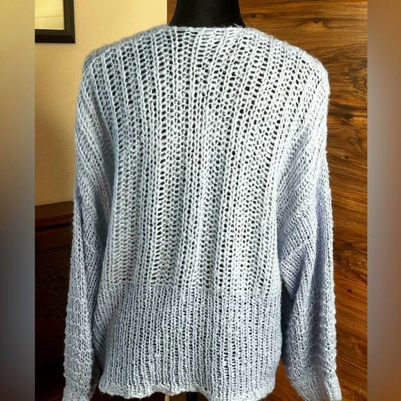 Wild Fable | Baby Blue Open Knit Oversized Cardigan | Size Large - Picture 2 of 8